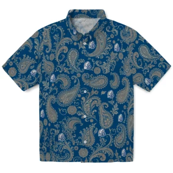 Drake Bulldogs Hawaiian Shirt - Paisley Print Blue