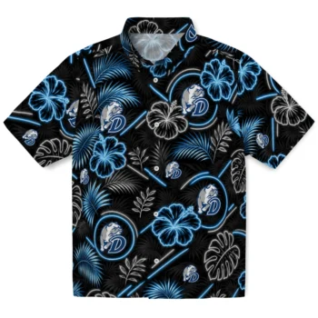 Drake Bulldogs Hawaiian Shirt - Neon Florals Black