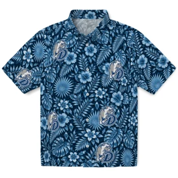 Drake Bulldogs Hawaiian Shirt - Crystal Foliage Blue