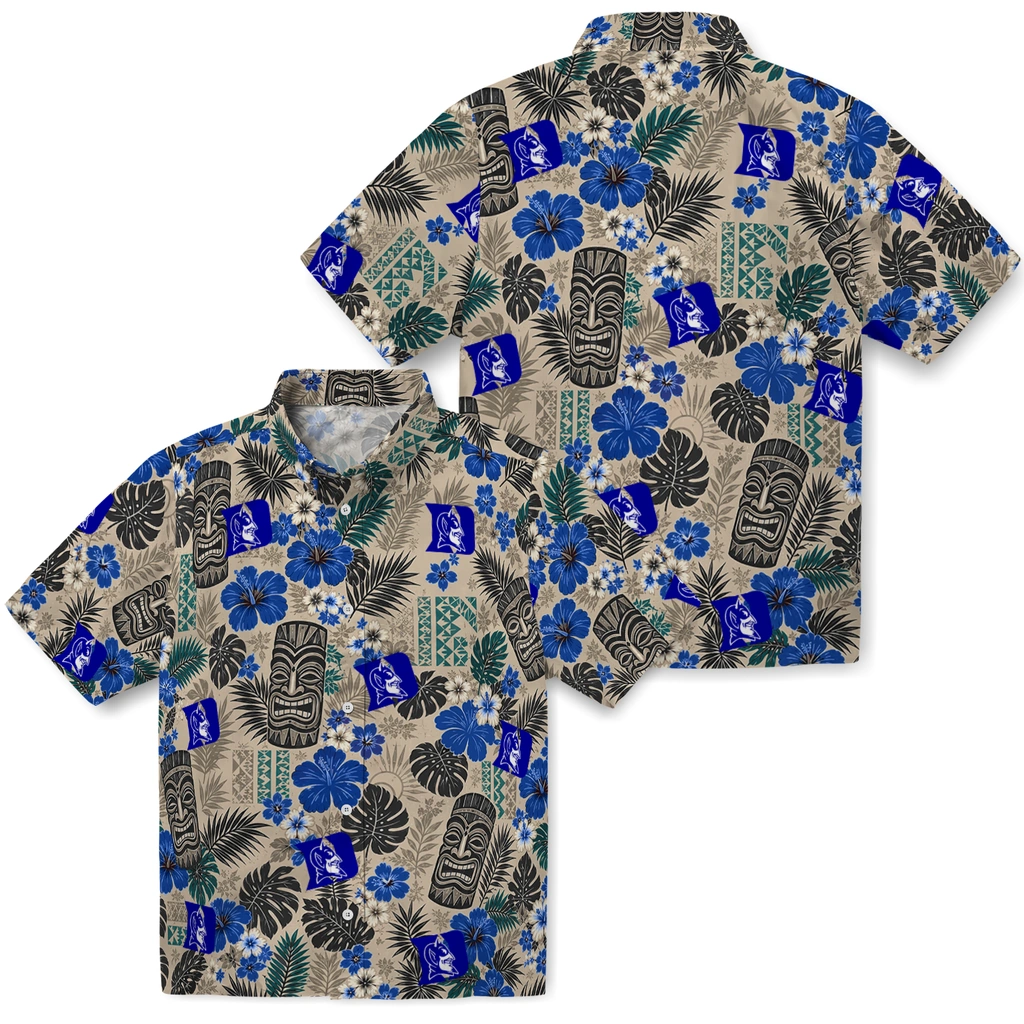 duke-blue-devils-hawaiian-shirt-customized-tiki-masks-warm-beige-high-quality.webp