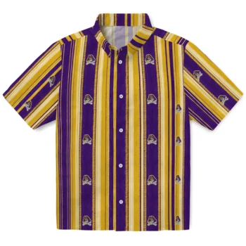 East Carolina Pirates Hawaiian Shirt - Distressed Stripes Purple Gold