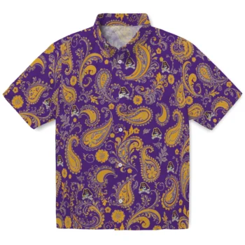 East Carolina Pirates Hawaiian Shirt - Paisley Print Purple