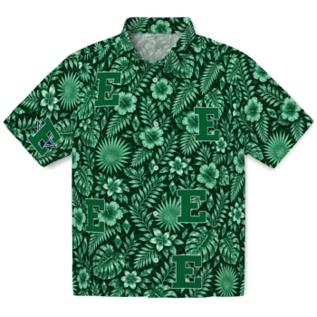 Eastern Michigan Eagles Hawaiian Shirt - Crystal Foliage Green