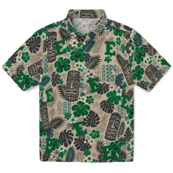 Eastern Michigan Eagles Hawaiian Shirt - Tiki Masks Warm Beige