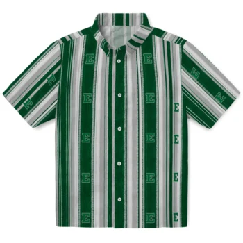 Eastern Michigan Eagles Hawaiian Shirt - Distressed Stripes Green White