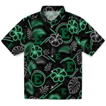 Eastern Michigan Eagles Hawaiian Shirt - Neon Florals Black