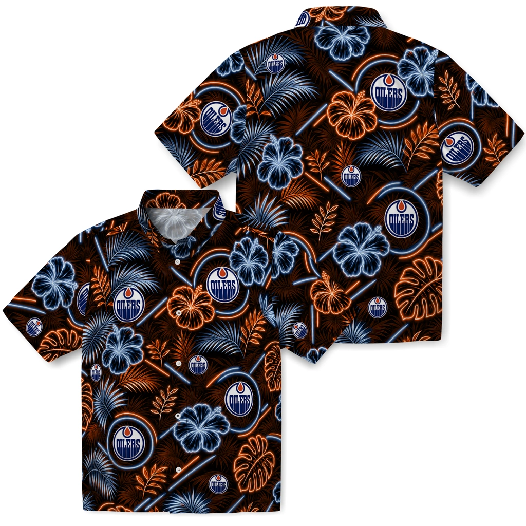 edmonton-oilers-hawaiian-shirt-personalized-neon-florals-black-high-quality.webp