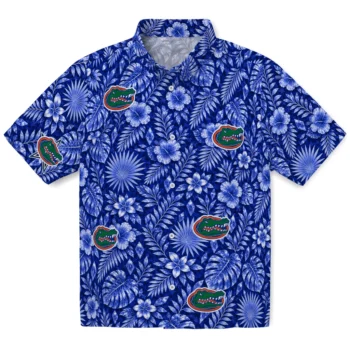 Florida Gators Hawaiian Shirt - Crystal Foliage Blue