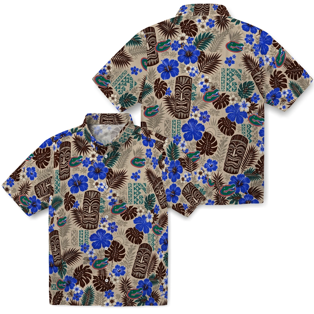 florida-gators-hawaiian-shirt-personalized-tiki-masks-warm-beige-high-quality.webp