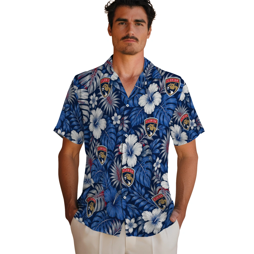 florida-panthers-hawaiian-shirt-customized-hibiscus-monstera-red-fashion-forward.webp