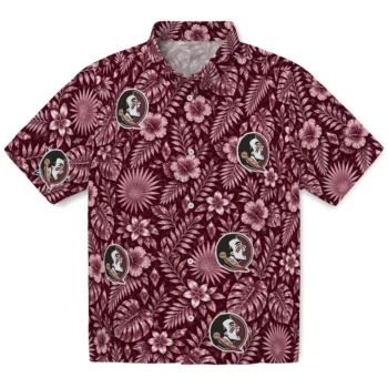 Florida State Seminoles Hawaiian Shirt - Crystal Foliage Garnet