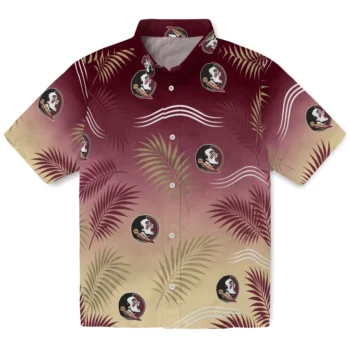 Florida State Seminoles Hawaiian Shirt - Ombre Fronds Garnet