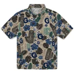 georgetown-hoyas-hawaiian-shirt-custom-tiki-masks-warm-beige-best-selling.webp