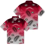 georgia-bulldogs-hawaiian-shirt-custom-ombre-fronds-red-best-selling.webp