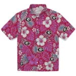 georgia-bulldogs-hawaiian-shirt-customized-hibiscus-monstera-red-best-selling.webp