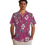 georgia-bulldogs-hawaiian-shirt-customized-hibiscus-monstera-red-best-selling.webp