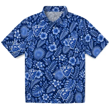 Georgia State Panthers Hawaiian Shirt - Crystal Foliage Blue