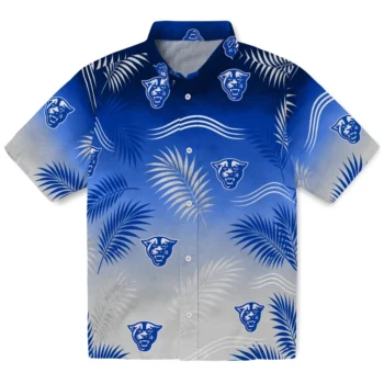 Georgia State Panthers Hawaiian Shirt - Ombre Fronds Blue