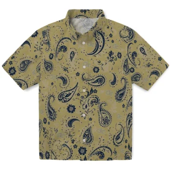 Georgia Tech Yellow Jackets Hawaiian Shirt - Paisley Print Gold