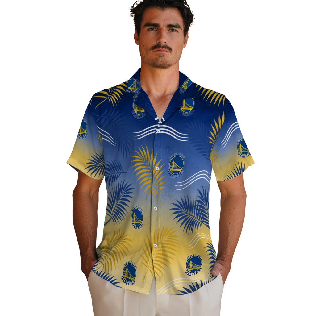 golden-state-warriors-hawaiian-shirt-custom-ombre-fronds-blue-fashion-forward.webp