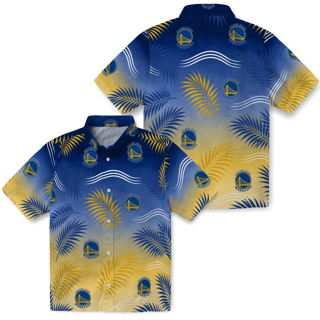 golden-state-warriors-hawaiian-shirt-custom-ombre-fronds-blue-high-quality.webp