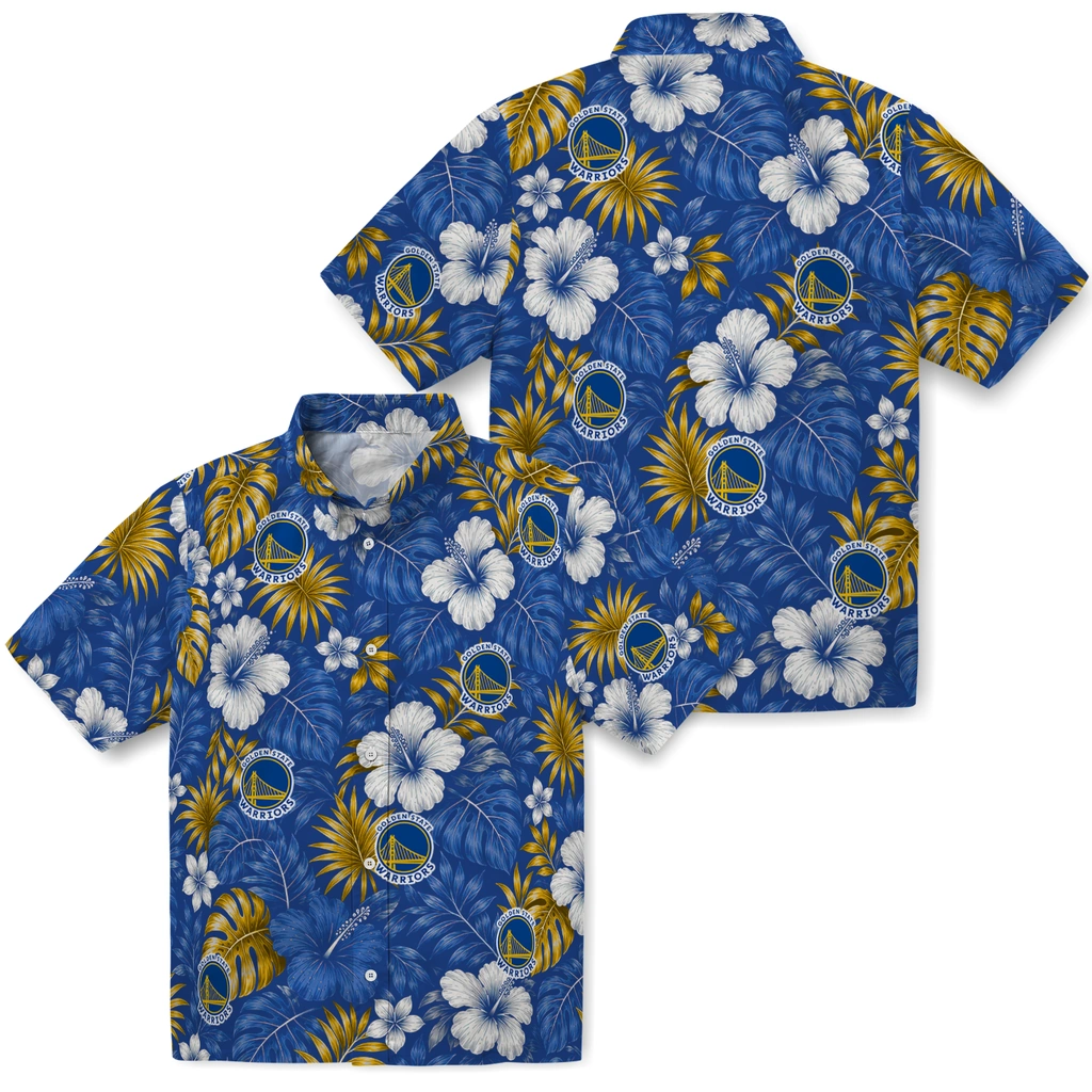 golden-state-warriors-hawaiian-shirt-customized-hibiscus-monstera-blue-high-quality.webp