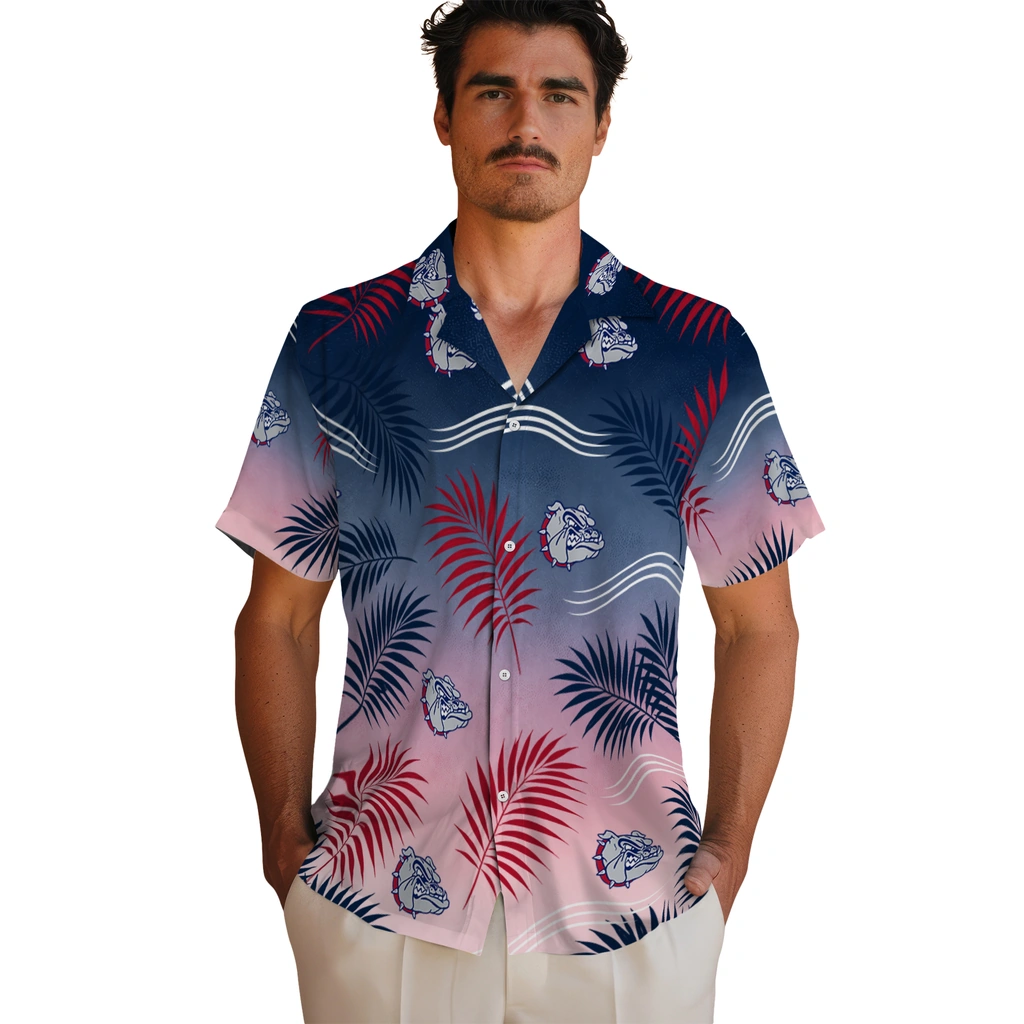 gonzaga-bulldogs-hawaiian-shirt-custom-ombre-fronds-blue-fashion-forward.webp