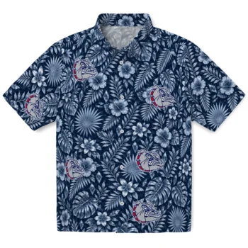 Gonzaga Bulldogs Hawaiian Shirt - Crystal Foliage Blue