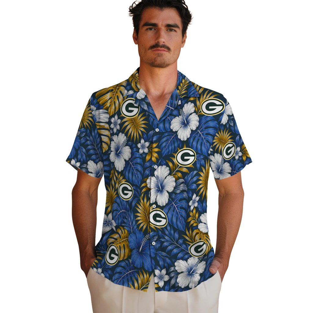 green-bay-packers-hawaiian-shirt-customized-hibiscus-monstera-green-fashion-forward.webp