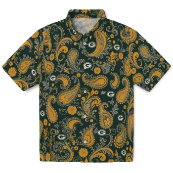 Green Bay Packers Hawaiian Shirt - Paisley Print Green