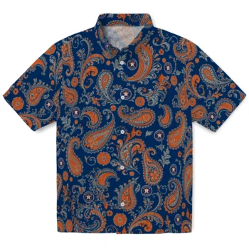 Houston Astros Hawaiian Shirt - Paisley Print Blue