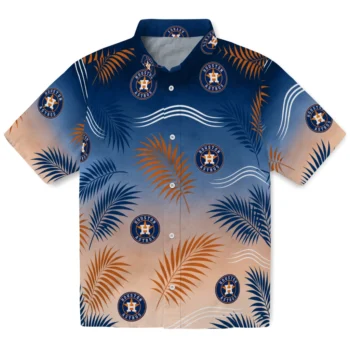 Houston Astros Hawaiian Shirt - Ombre Fronds Blue
