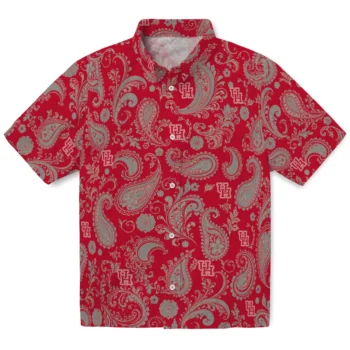 Houston Cougars Hawaiian Shirt - Paisley Print Red