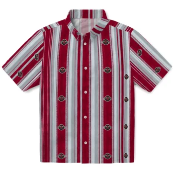 Houston Rockets Hawaiian Shirt - Distressed Stripes Red Gray