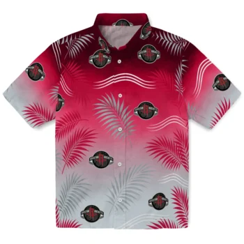 Houston Rockets Hawaiian Shirt - Ombre Fronds Red