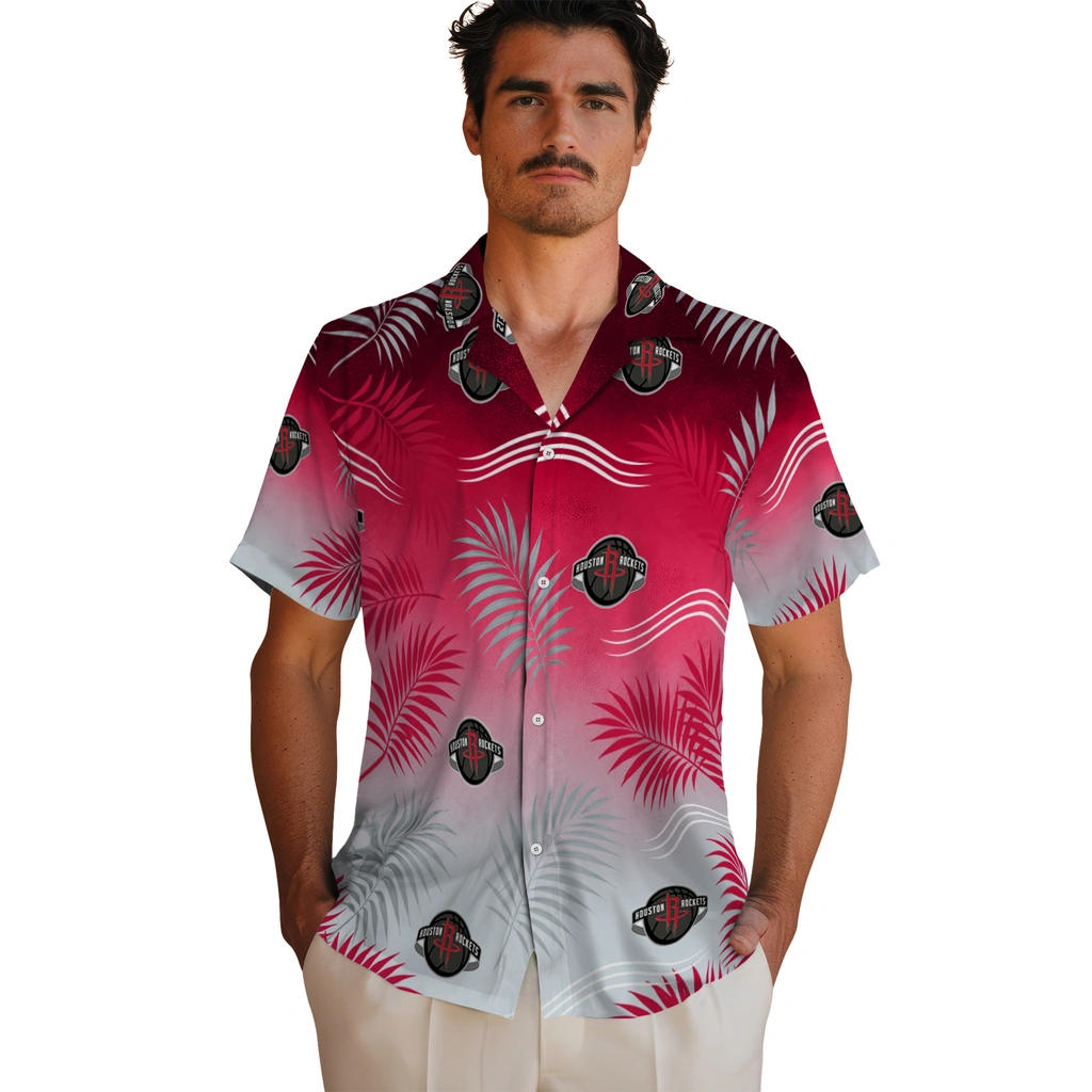 houston-rockets-hawaiian-shirt-customized-ombre-fronds-red-fashion-forward.webp