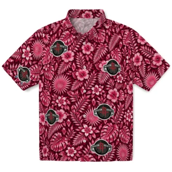 Houston Rockets Hawaiian Shirt - Crystal Foliage Red