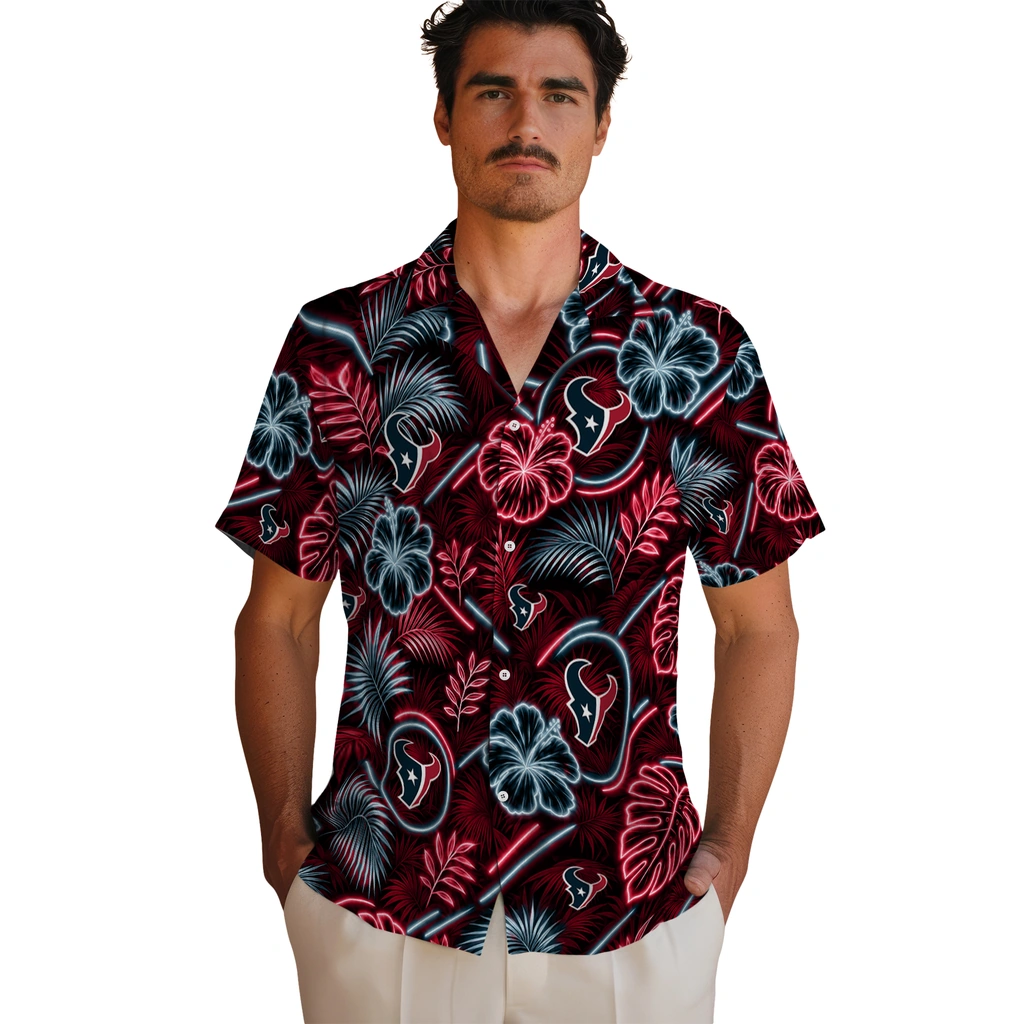 houston-texans-hawaiian-shirt-customized-neon-florals-black-fashion-forward.webp