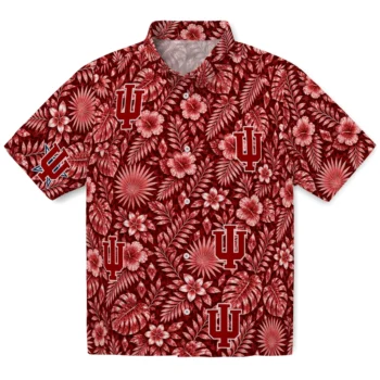 Indiana Hoosiers Hawaiian Shirt - Crystal Foliage Red