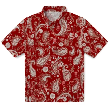 Indiana Hoosiers Hawaiian Shirt - Paisley Print Red