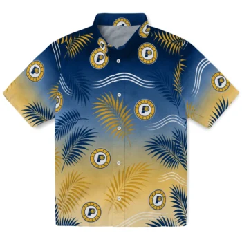 Indiana Pacers Hawaiian Shirt - Ombre Fronds Blue