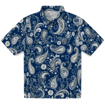 Indianapolis Colts Hawaiian Shirt - Paisley Print Blue