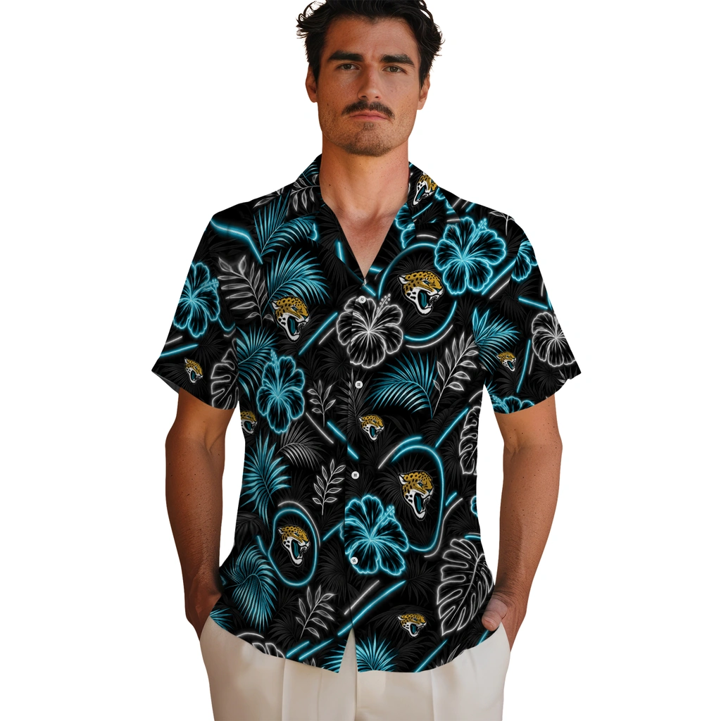 jacksonville-jaguars-hawaiian-shirt-custom-neon-florals-black-fashion-forward.webp