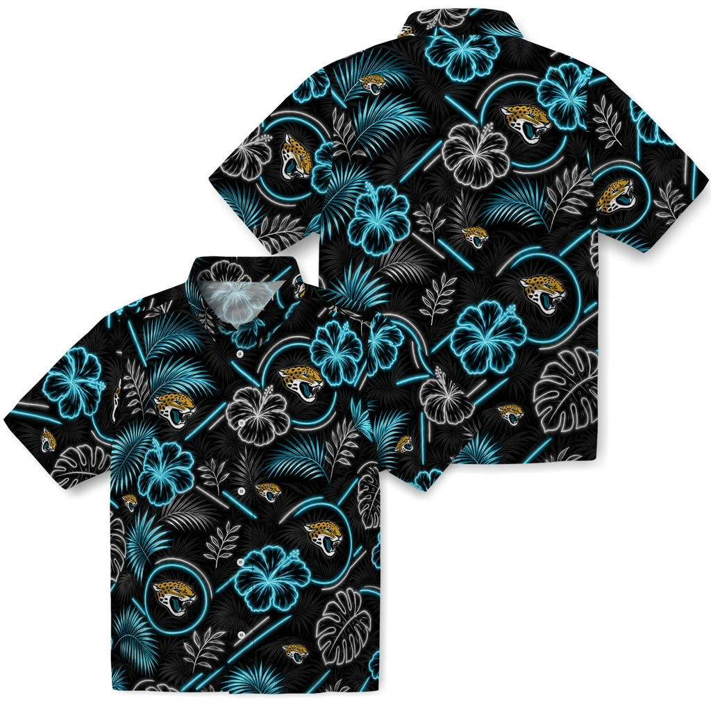 jacksonville-jaguars-hawaiian-shirt-custom-neon-florals-black-high-quality.webp