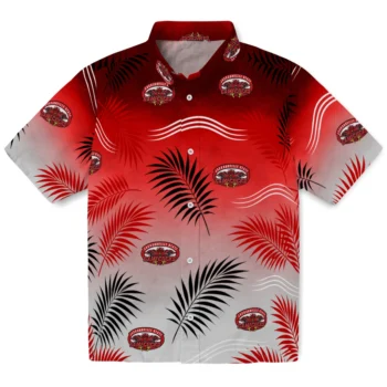 Jacksonville State Gamecocks Hawaiian Shirt - Ombre Fronds Red