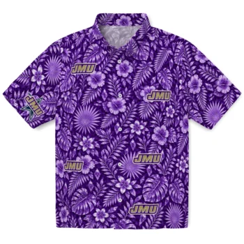 James Madison Dukes Hawaiian Shirt - Crystal Foliage Purple