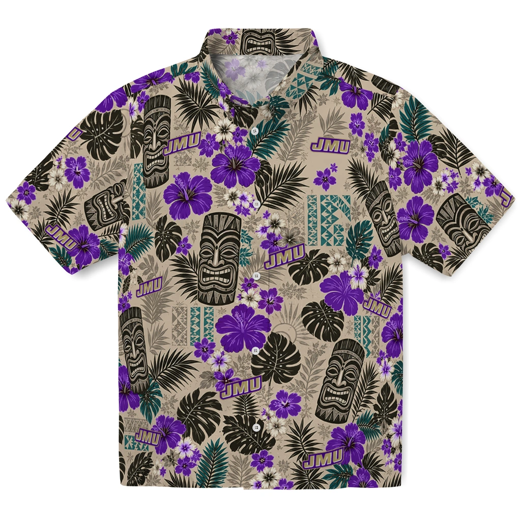 james-madison-dukes-hawaiian-shirt-custom-tiki-masks-warm-beige-best-selling.webp james madison dukes hawaiian shirt custom tiki masks warm beige best selling