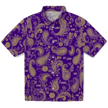 James Madison Dukes Hawaiian Shirt - Paisley Print Purple