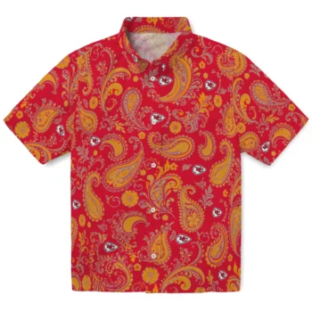 Kansas City Chiefs Hawaiian Shirt - Paisley Print Red