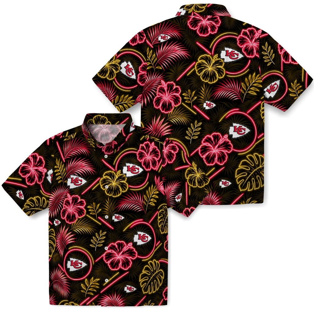 kansas-city-chiefs-hawaiian-shirt-customized-neon-florals-black-high-quality.webp